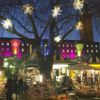 Christmas lights switch on fireworks and drinks